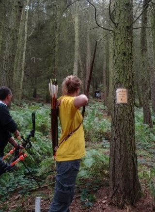 Field archery in the forest